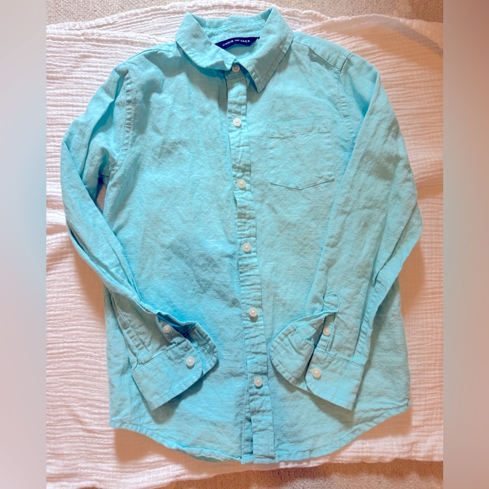 Janie and Jack boys linen cotton button down shirt